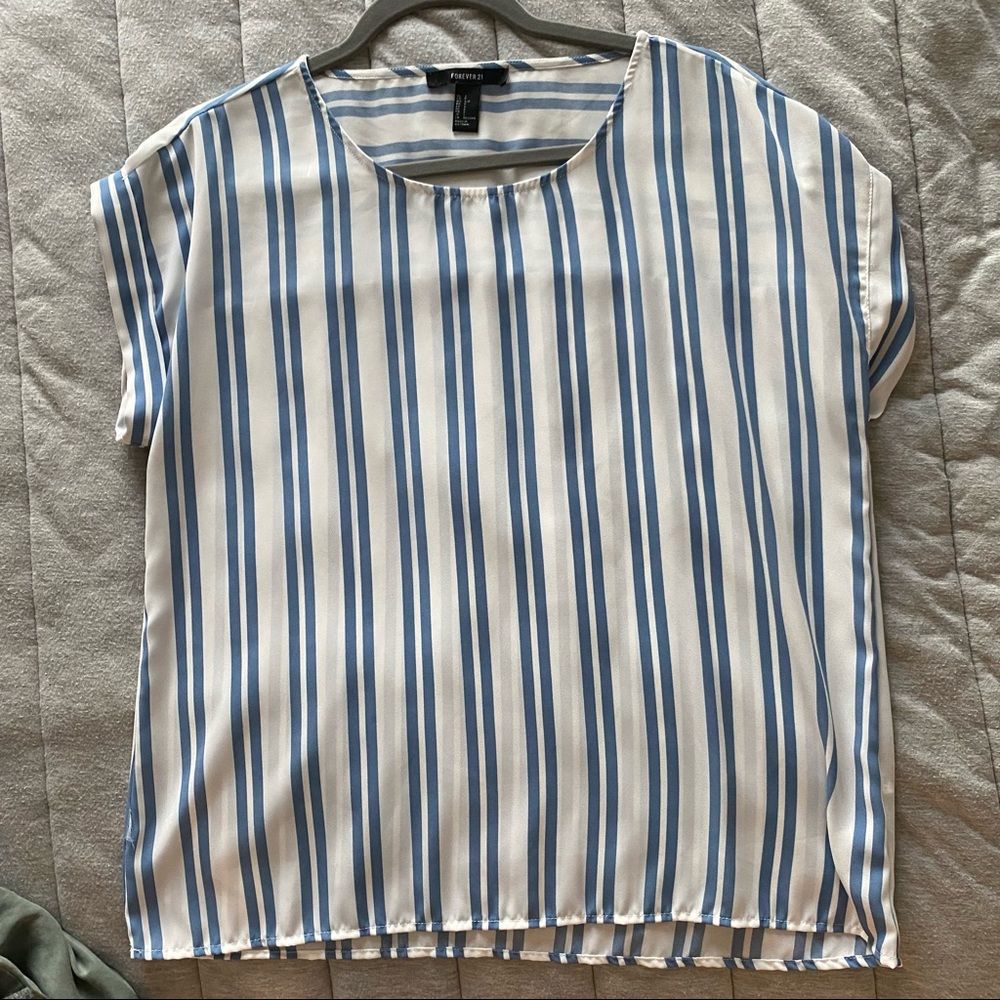 Striped Cap-Sleeve Top